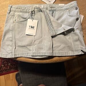YMI Light Blue Denim Skort NWT